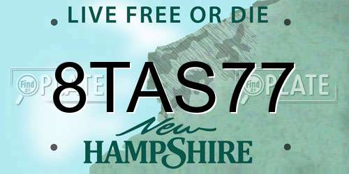 8TAS77 New Hampshire License Plate