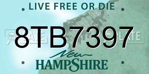 8TB7397 New Hampshire License Plate