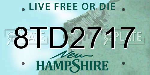 8TD2717 New Hampshire License Plate
