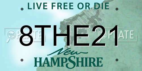 8THE21 New Hampshire License Plate