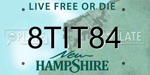 8TIT84 New Hampshire License Plate
