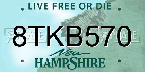 8TKB570 New Hampshire License Plate