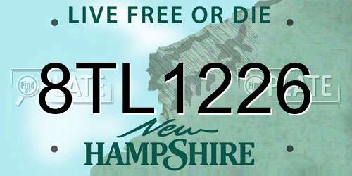 8TL1226 New Hampshire License Plate