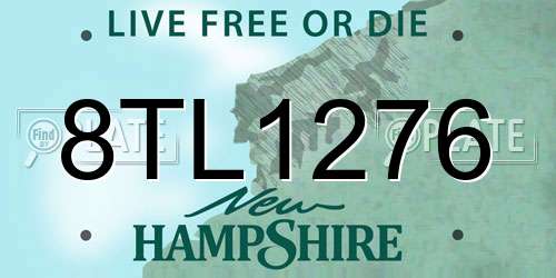 8TL1276 New Hampshire License Plate