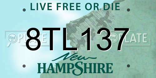 8TL137 New Hampshire License Plate