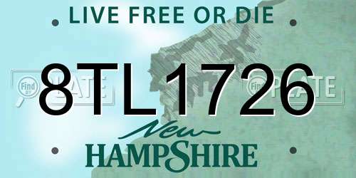 8TL1726 New Hampshire License Plate