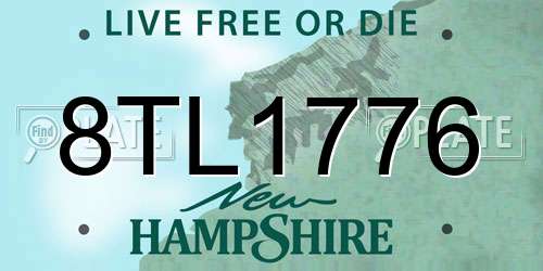 8TL1776 New Hampshire License Plate