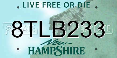8TLB233 New Hampshire License Plate