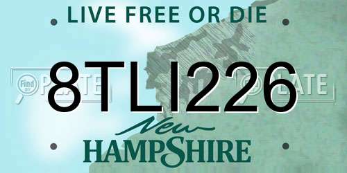 8TLI226 New Hampshire License Plate