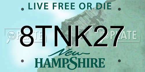 8TNK27 New Hampshire License Plate