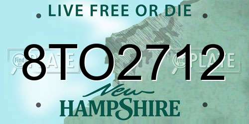 8TO2712 New Hampshire License Plate