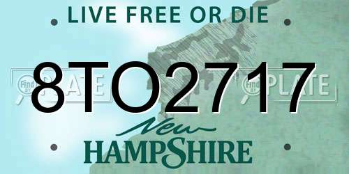 8TO2717 New Hampshire License Plate