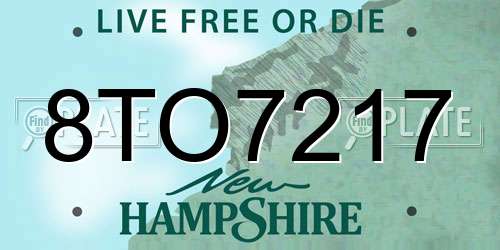 8TO7217 New Hampshire License Plate