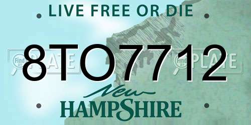 8TO7712 New Hampshire License Plate
