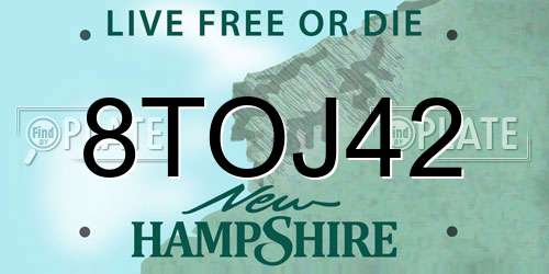 8TOJ42 New Hampshire License Plate