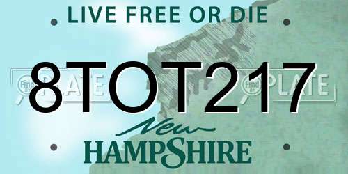 8TOT217 New Hampshire License Plate
