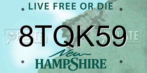 8TQK59 New Hampshire License Plate