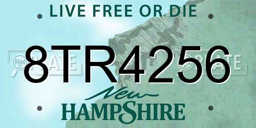 8TR4256 New Hampshire License Plate