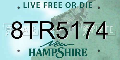 8TR5174 New Hampshire License Plate