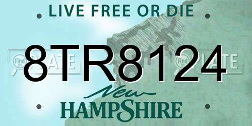 8TR8124 New Hampshire License Plate