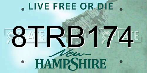 8TRB174 New Hampshire License Plate
