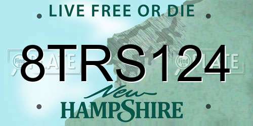 8TRS124 New Hampshire License Plate