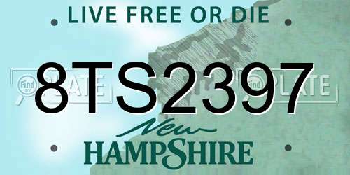 8TS2397 New Hampshire License Plate