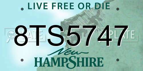 8TS5747 New Hampshire License Plate