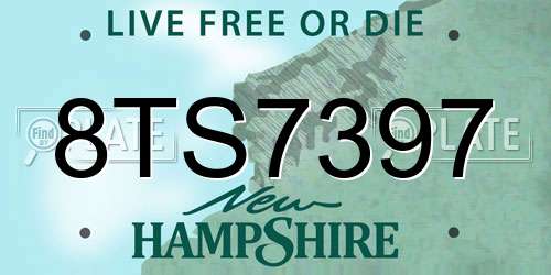 8TS7397 New Hampshire License Plate