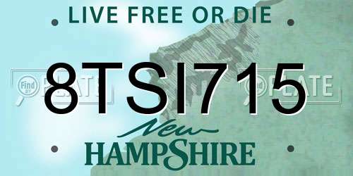 8TSI715 New Hampshire License Plate