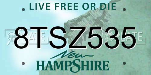 8TSZ535 New Hampshire License Plate