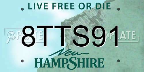 8TTS91 New Hampshire License Plate
