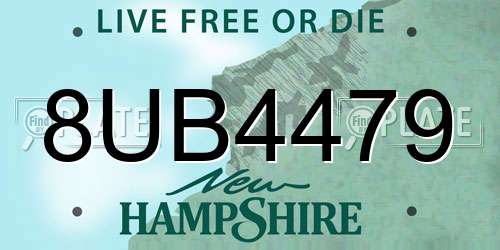 8UB4479 New Hampshire License Plate