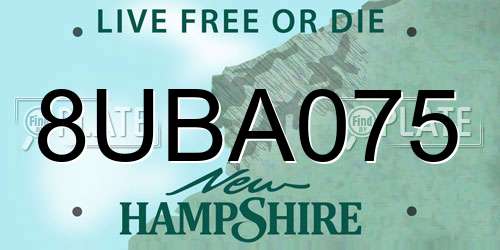 8UBA075 New Hampshire License Plate