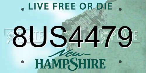 8US4479 New Hampshire License Plate