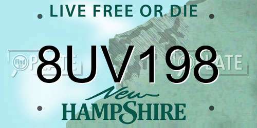 8UV198 New Hampshire License Plate
