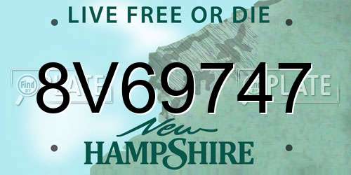 8V69747 New Hampshire License Plate