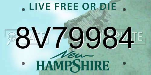 8V79984 New Hampshire License Plate