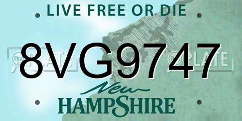 8VG9747 New Hampshire License Plate