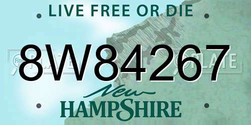 8W84267 New Hampshire License Plate