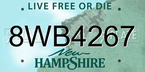 8WB4267 New Hampshire License Plate