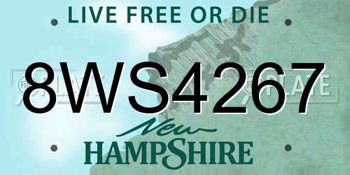 8WS4267 New Hampshire License Plate