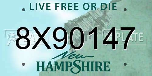 8X90147 New Hampshire License Plate