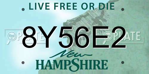 8Y56E2 New Hampshire License Plate
