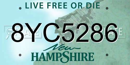 8YC5286 New Hampshire License Plate
