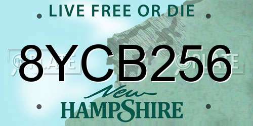 8YCB256 New Hampshire License Plate