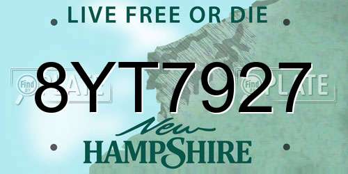 8YT7927 New Hampshire License Plate