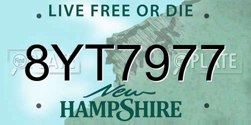 8YT7977 New Hampshire License Plate