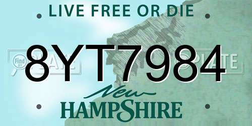 8YT7984 New Hampshire License Plate