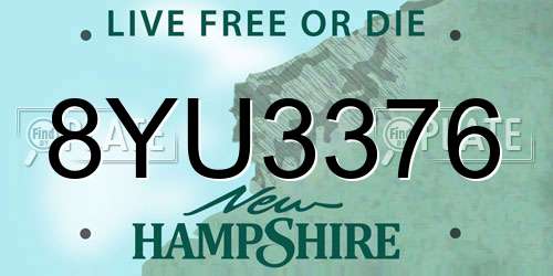 8YU3376 New Hampshire License Plate